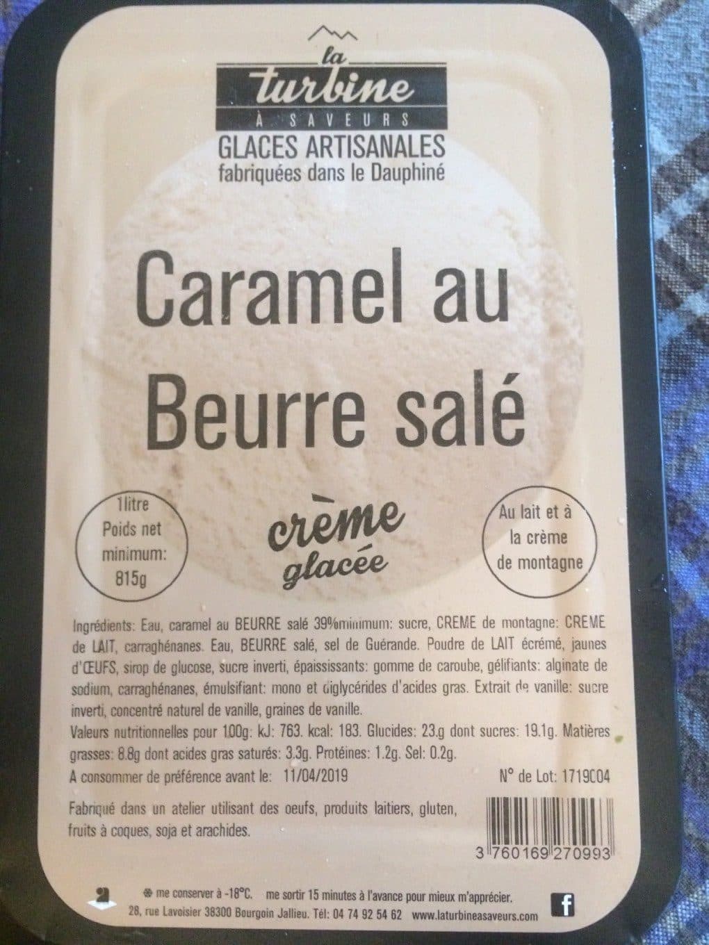La Turbine A Saveurs Caramel beurre salé - Crème glacée packshot