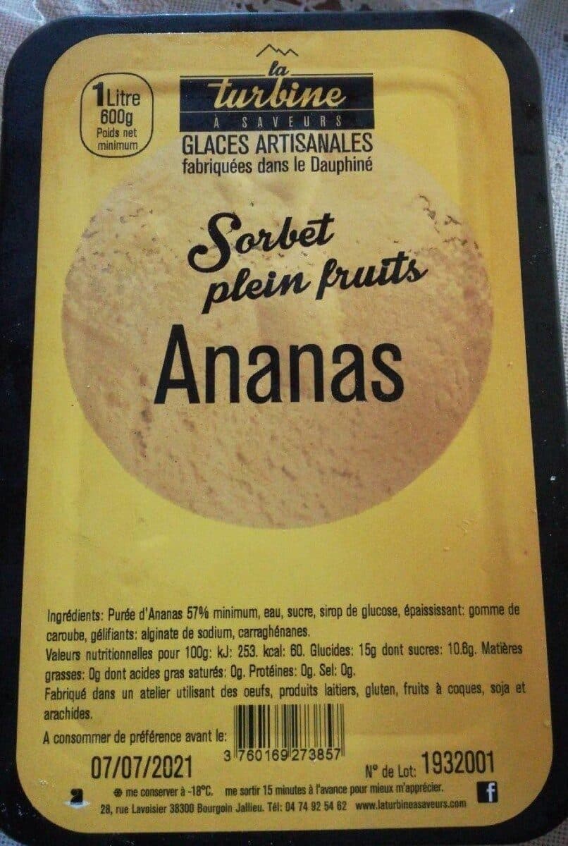 La Turbine à Saveurs Sorbet ananas packshot