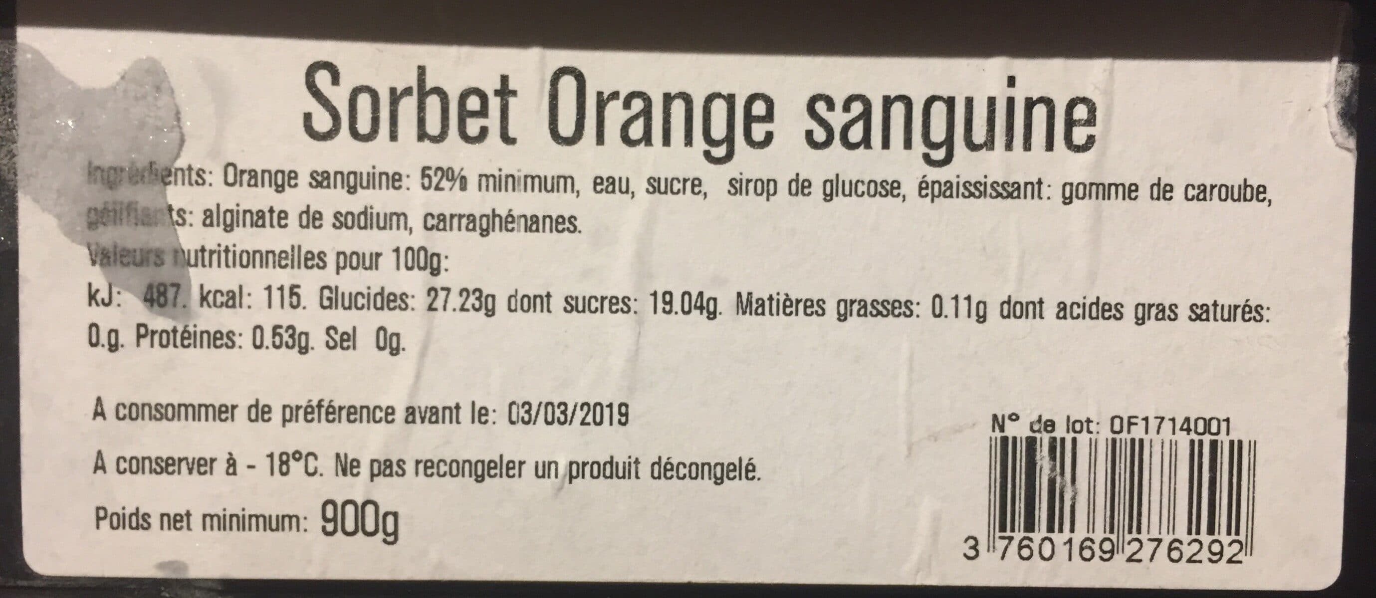 La Turbine à Saveurs Sorbet plein fruit à l'Orange Sanguine packshot