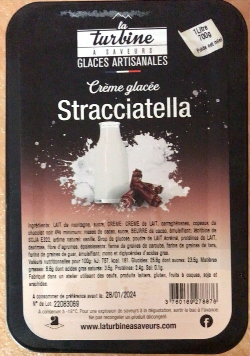 La Turbine à Saveurs Crème glacée Stracciatella packshot