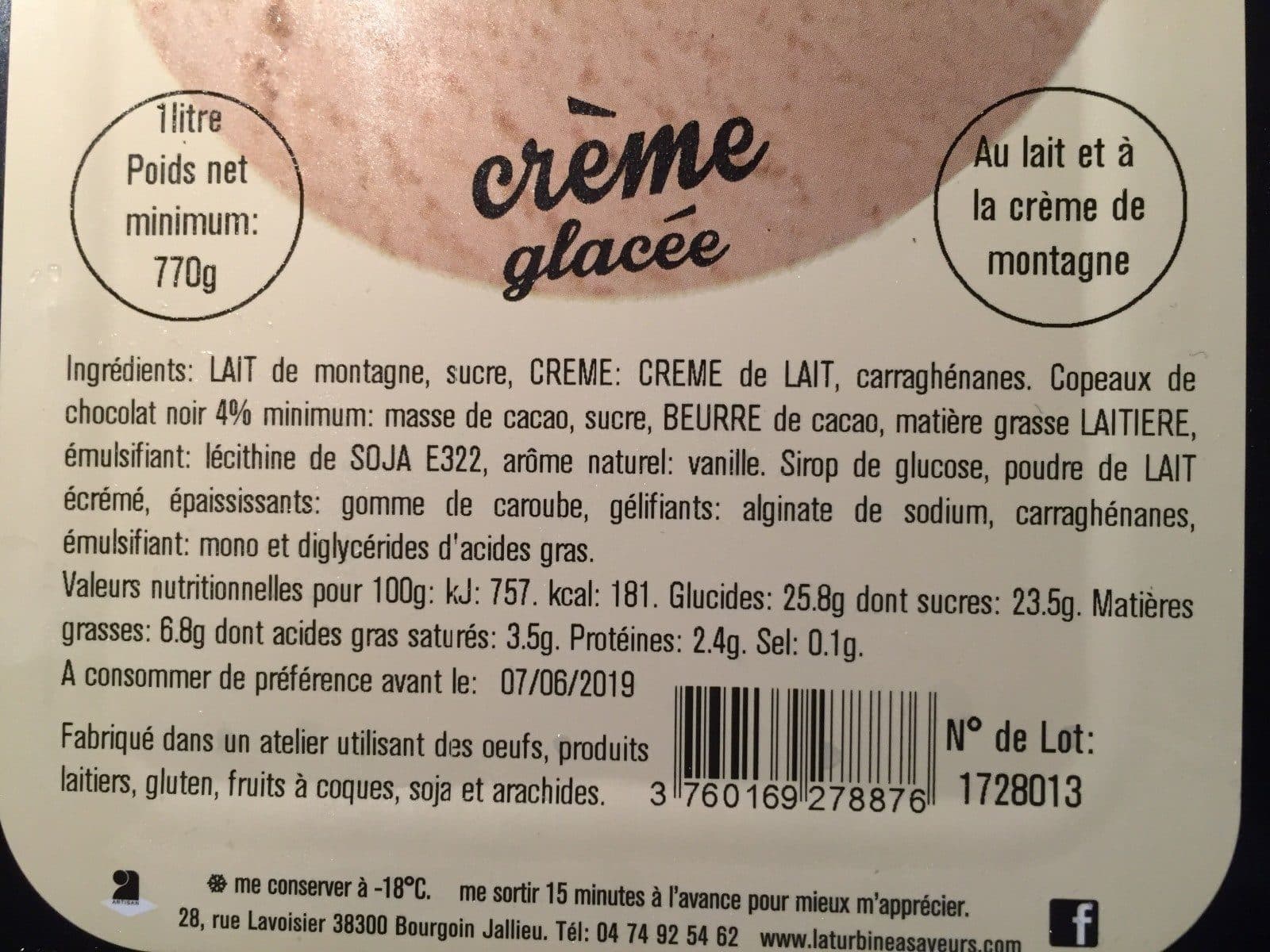 La Turbine à Saveurs Crème glacée Stracciatella packshot