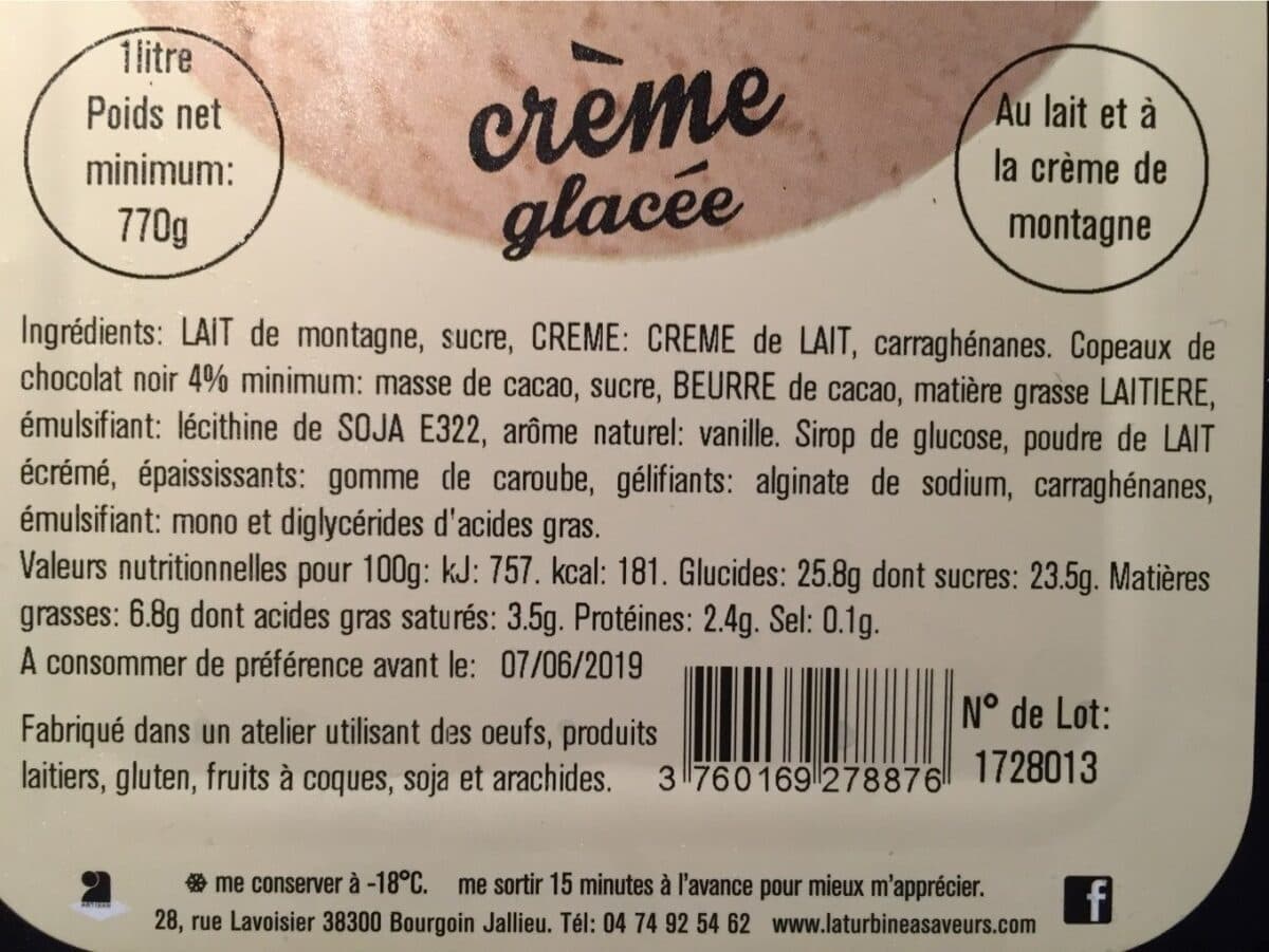 La Turbine à Saveurs Crème glacée Stracciatella packshot