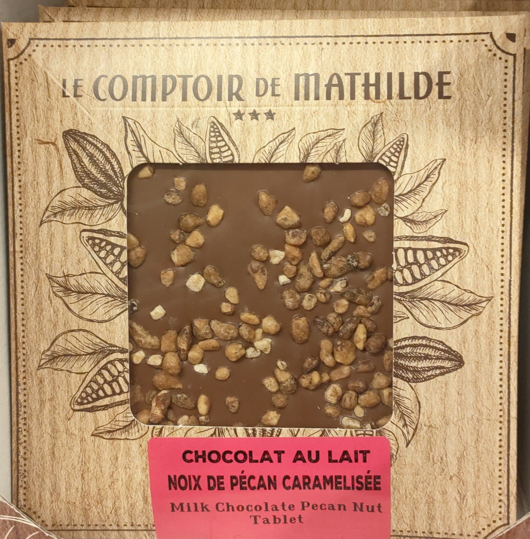 Le Comptoir de Mathilde Chocolat Carré Lait Noix De Pécan Caramélisés packshot