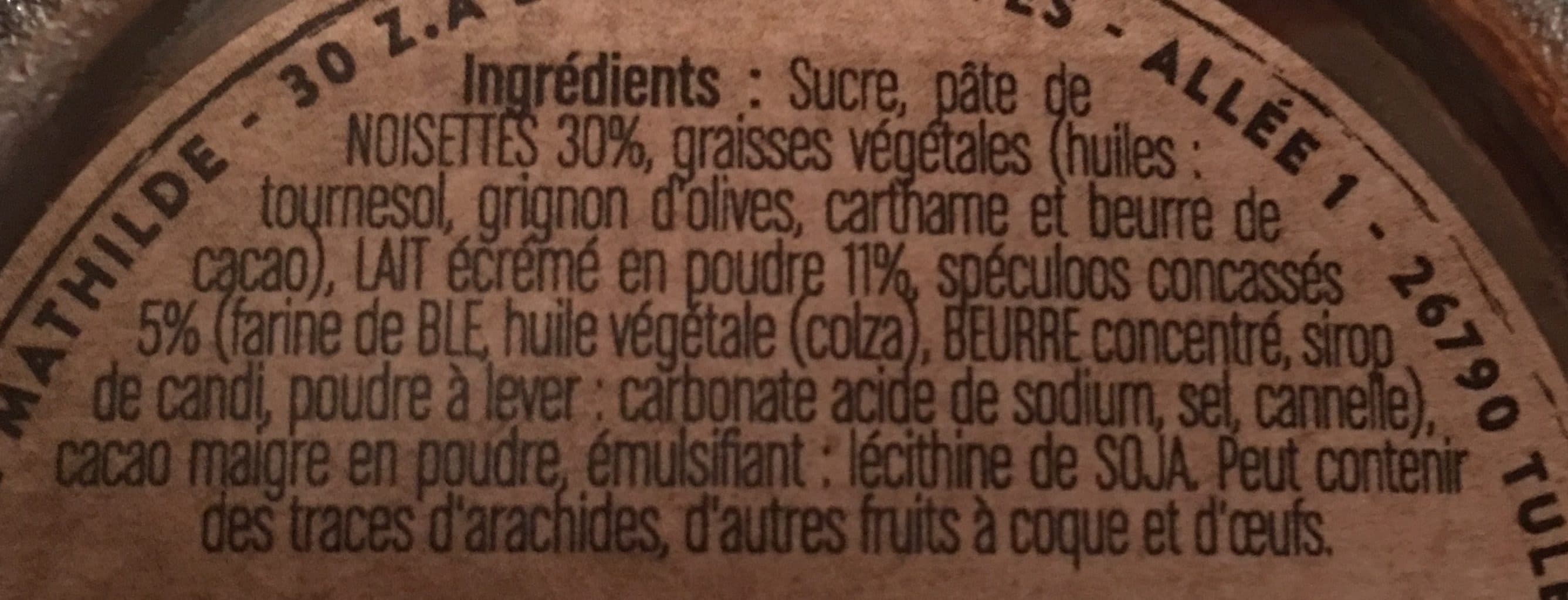 Le comptoir de mathilde Pâte à Tartiner Lait Noisette Spéculoos packshot