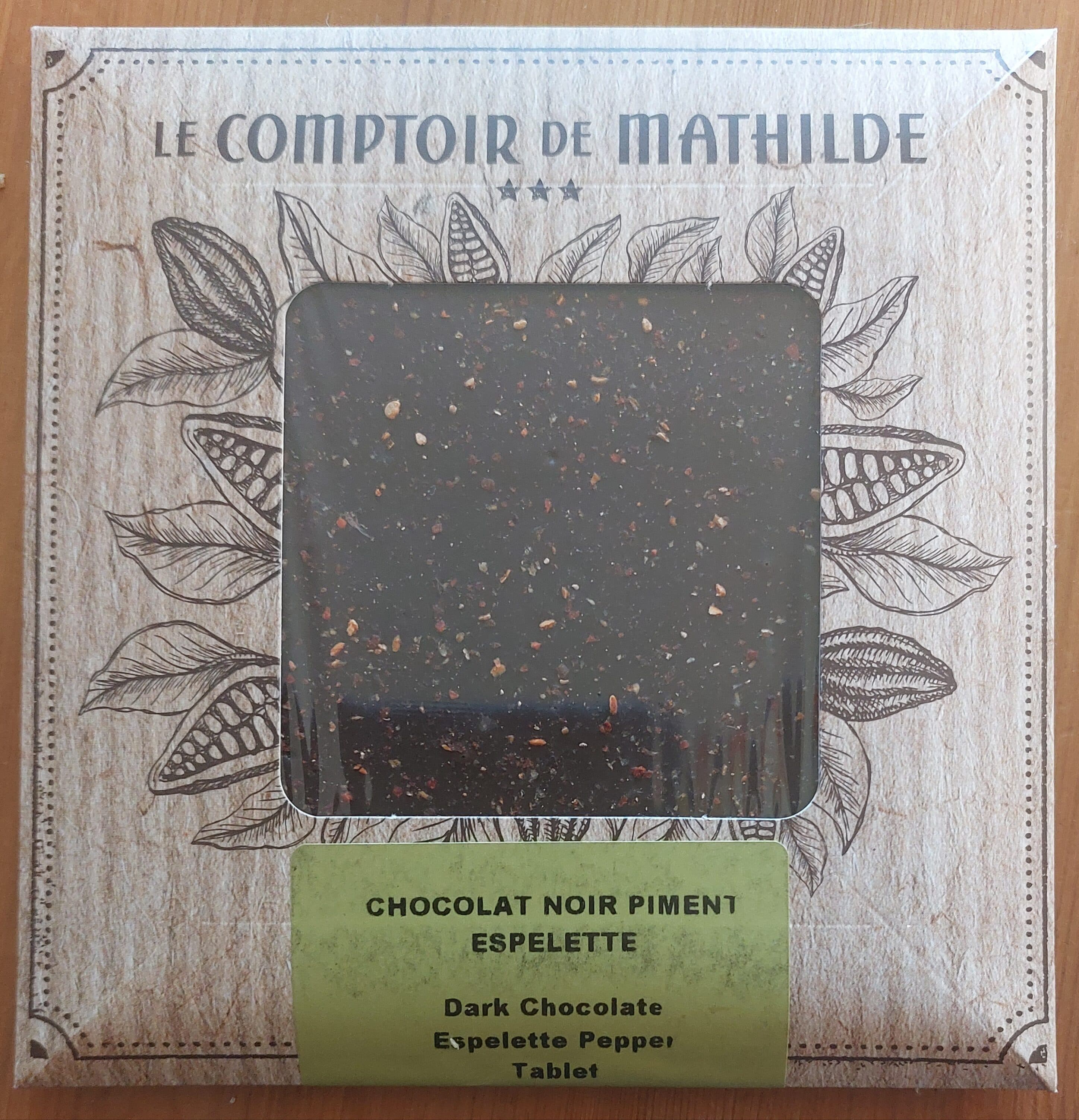 Le comptoir de Mathilde Chocolat noir piment d'Espelette packshot