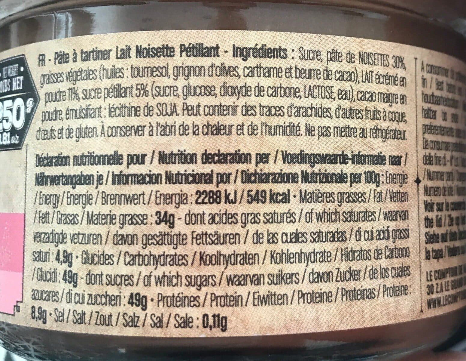 Le comptoir de Mathilde Pâte à tartiner, Lait pétillant packshot