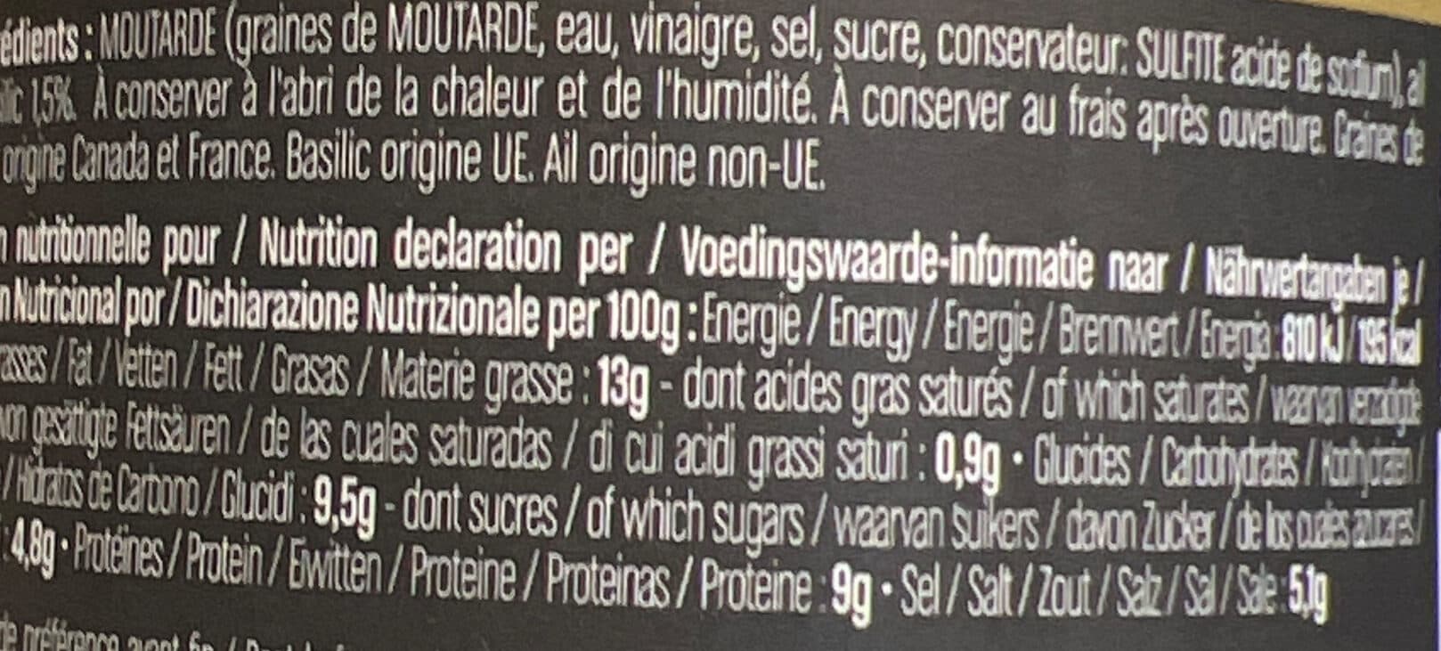 Le Comptoir de Mathilde Moutarde ail&basilic packshot