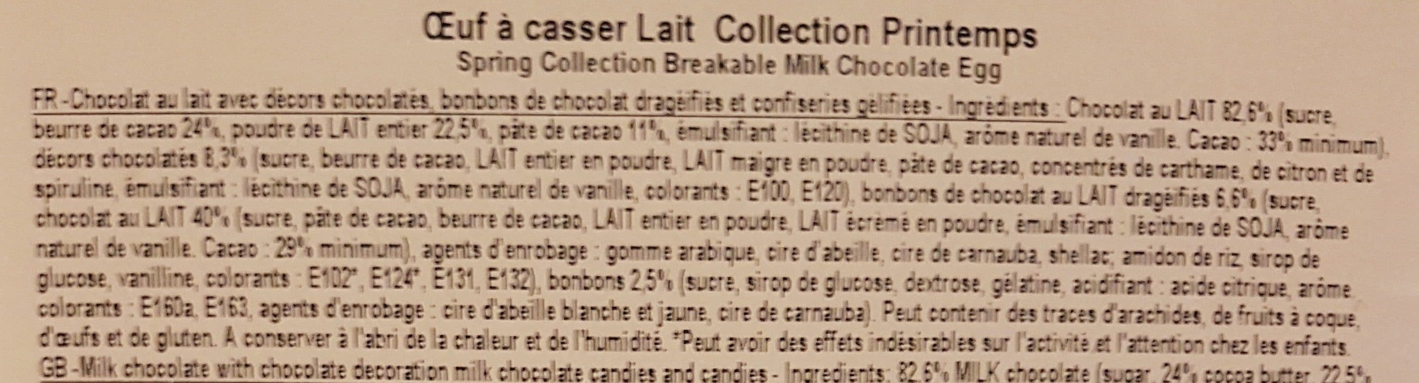 Le Comptoir de Mathilde Oeuf à casser Lait packshot