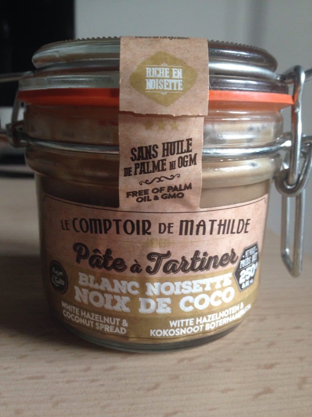 Le Comptoir De Mathilde Pâte à tartiner blanc, noisette et noix de coco packshot
