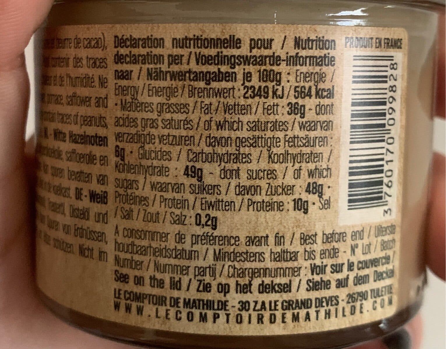 Le Comptoir De Mathilde Pate a tartiner blanc noisette packshot