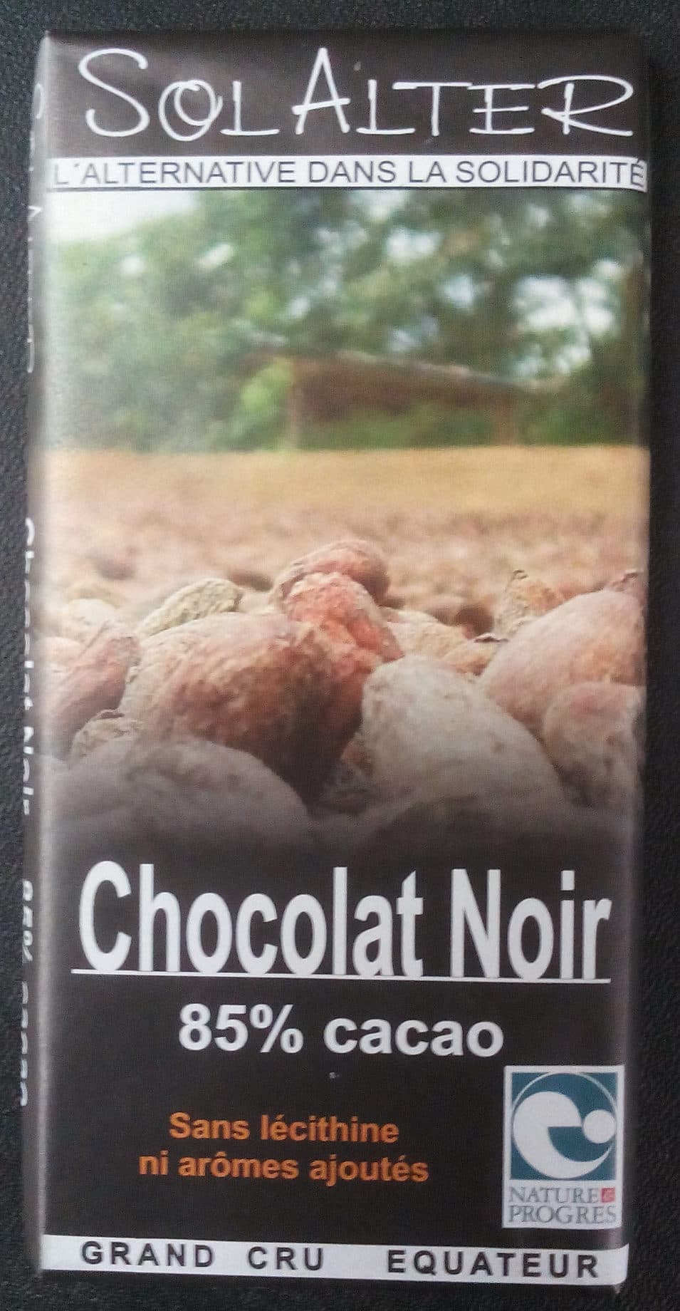 SolAlter Chocolat Noir 85% cacao packshot