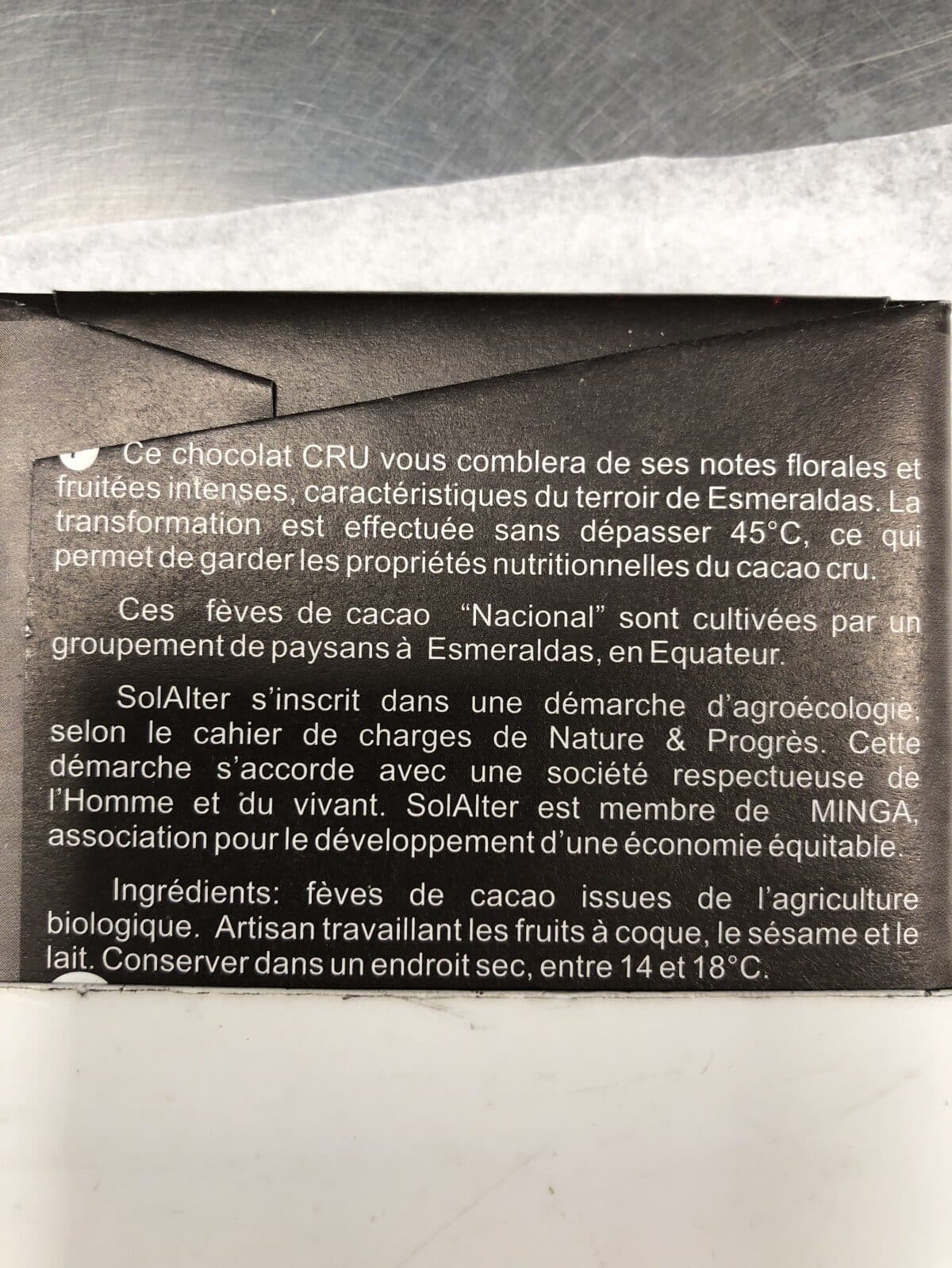 Open Food Facts Chocolat cru 100% cacao 90g packshot