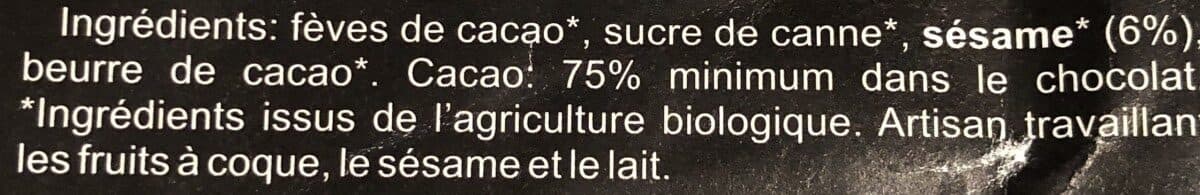 Sol Alter Chocolat 75% Cacao / Sesame (90 GR) packshot