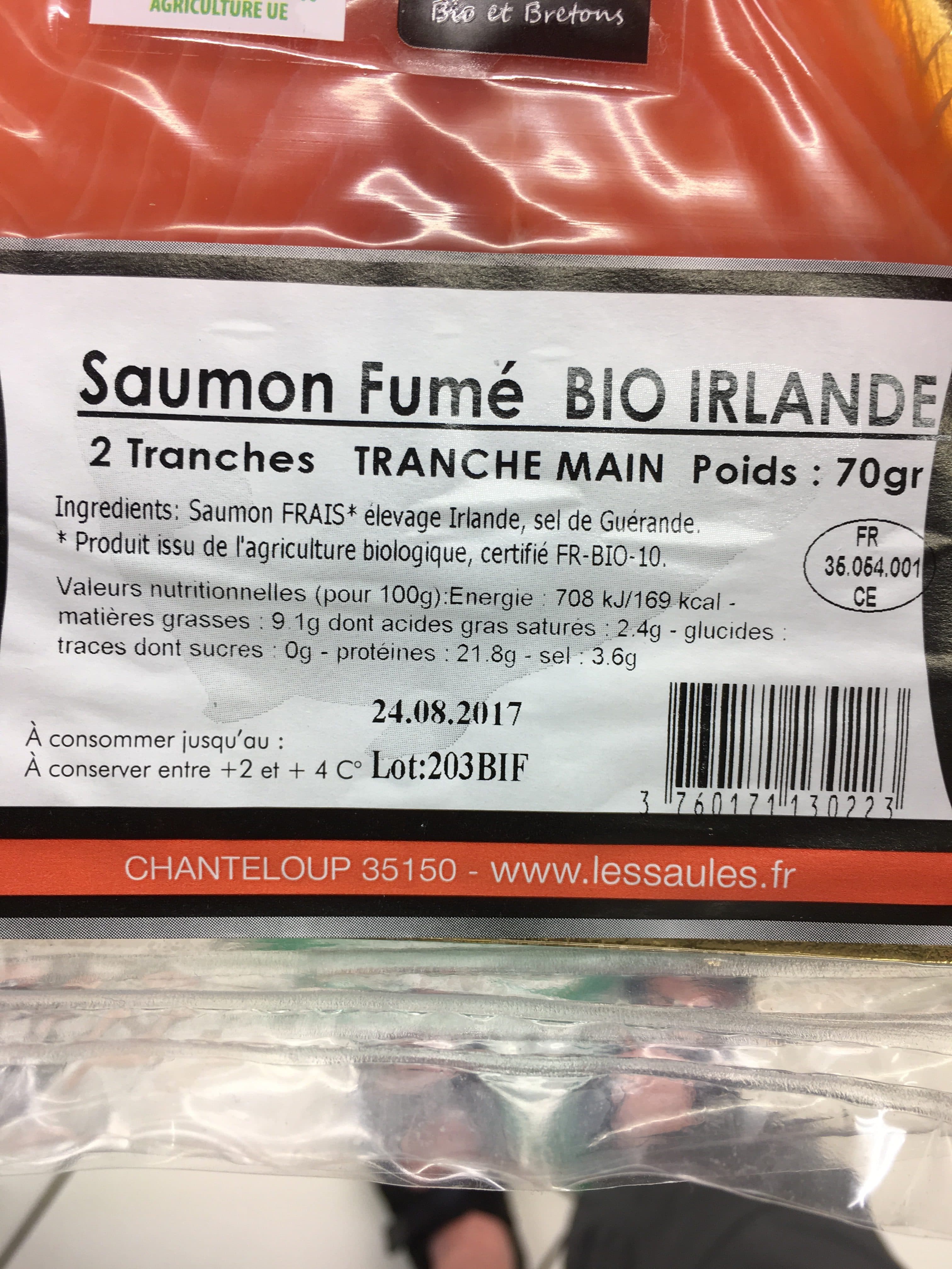 Les Saules Saumon fumé Bio Ecosse packshot