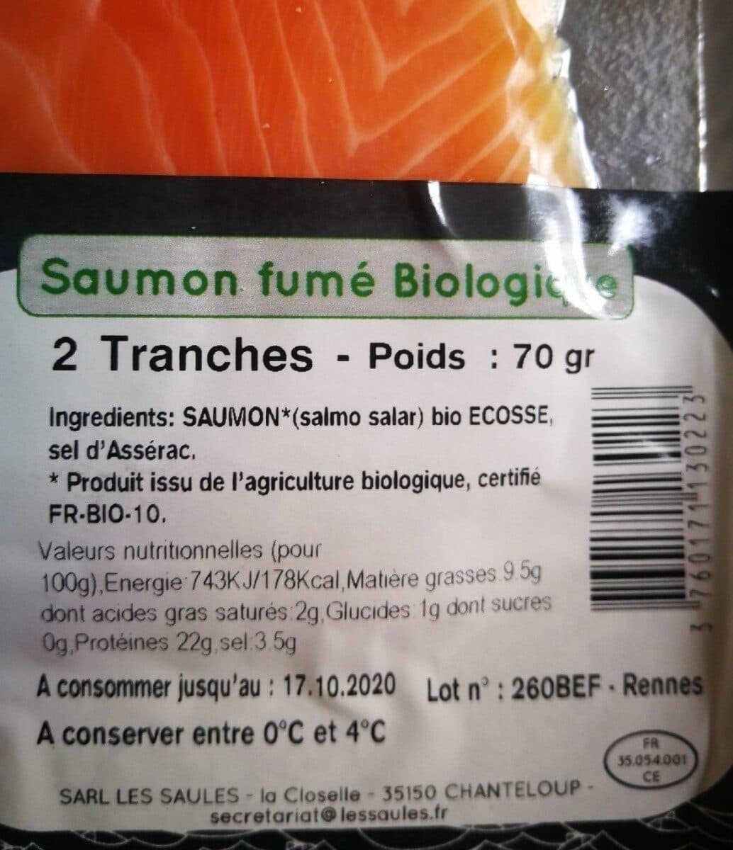 Les Saules Saumon fumé Bio Ecosse packshot
