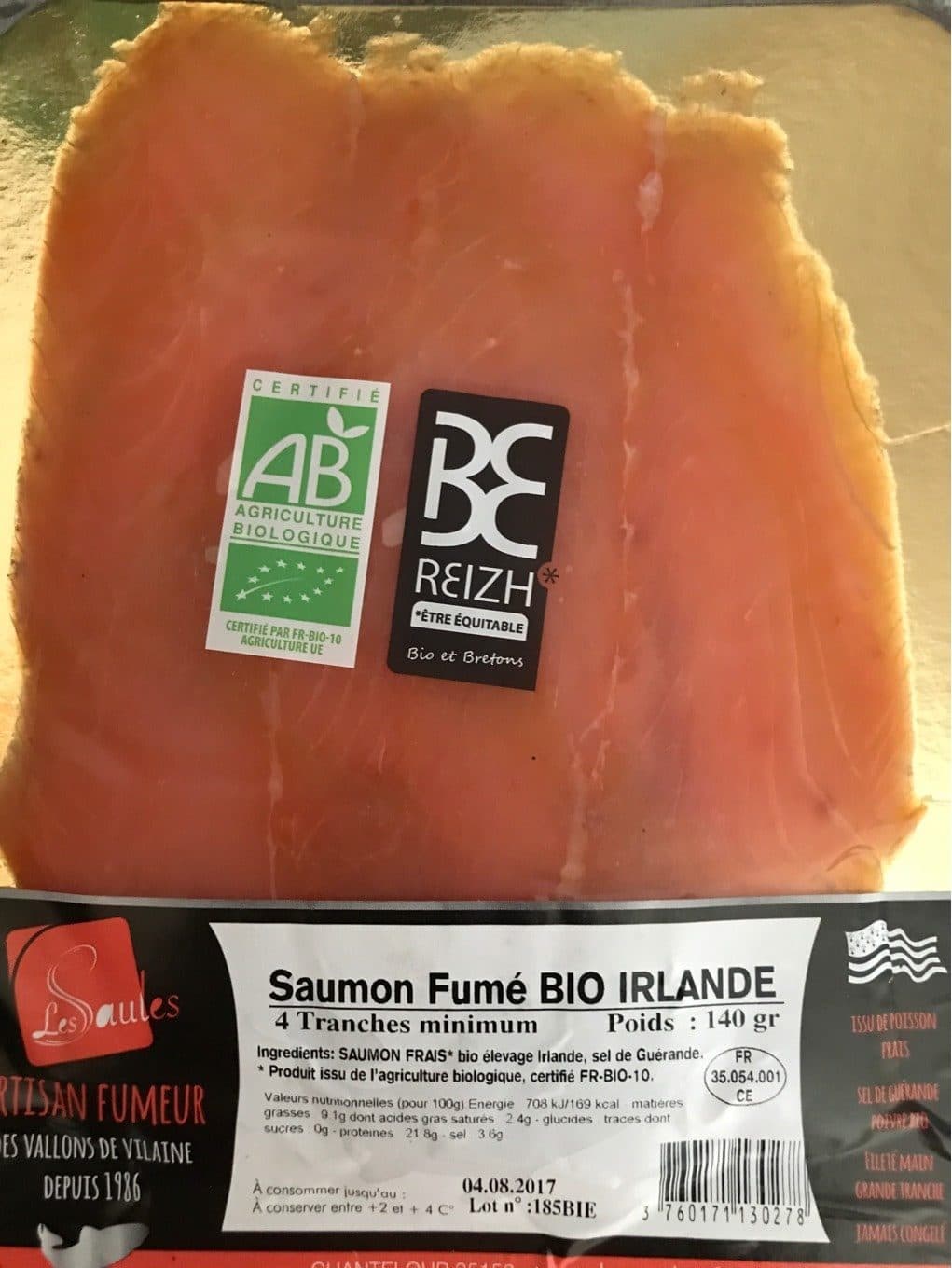 Les Saules Saumon fumé bio irlande packshot