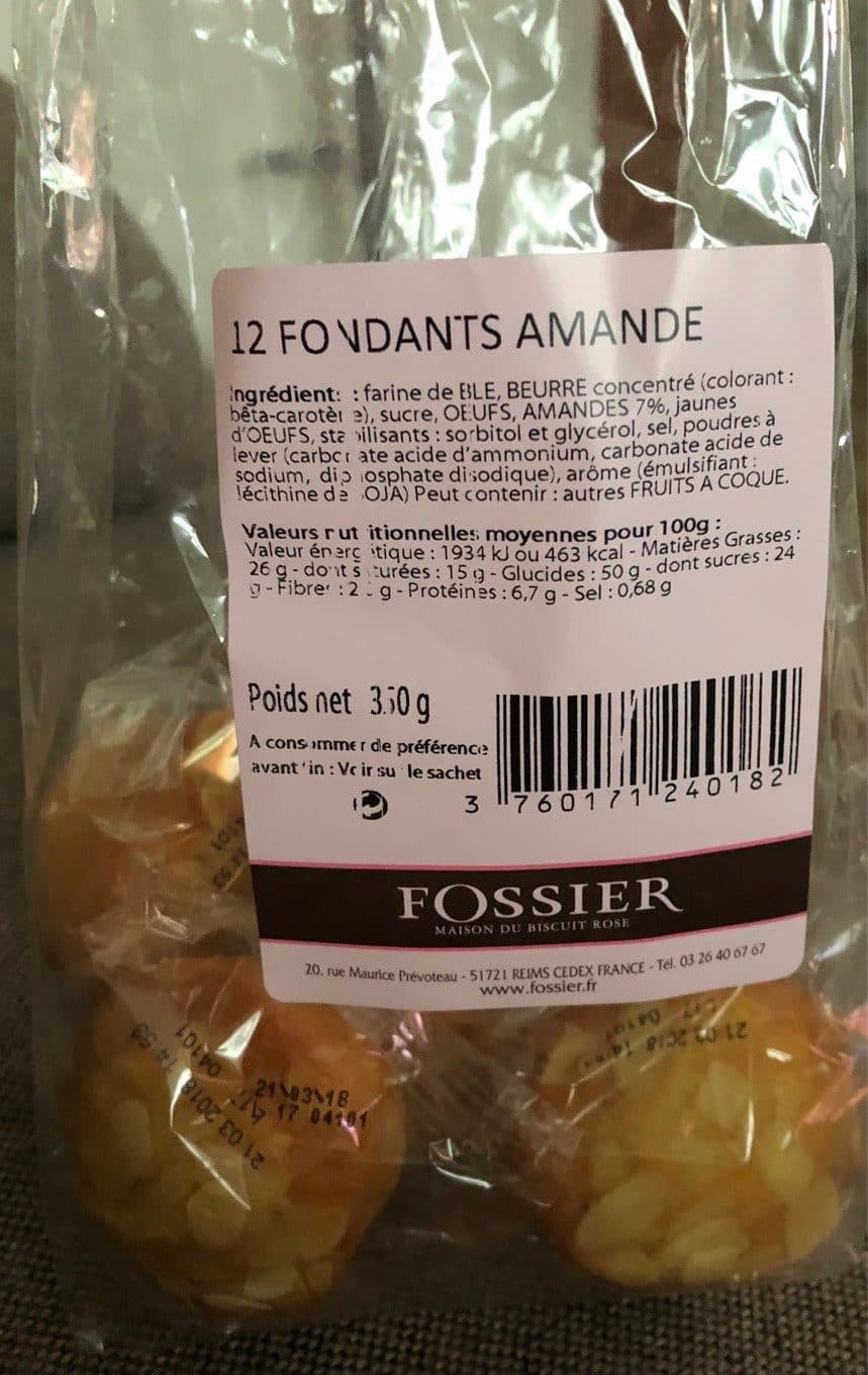 Fossier Fondants Amande packshot
