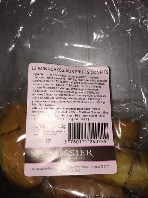 Fossier Mini Cakes Aux Fruits Confits packshot