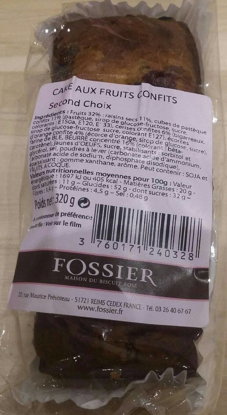FOSSIER Cake aux fruits confits packshot