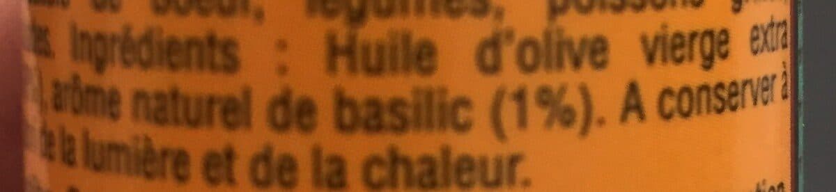Open Food Facts Huile d'olive aromatisée au basilic packshot