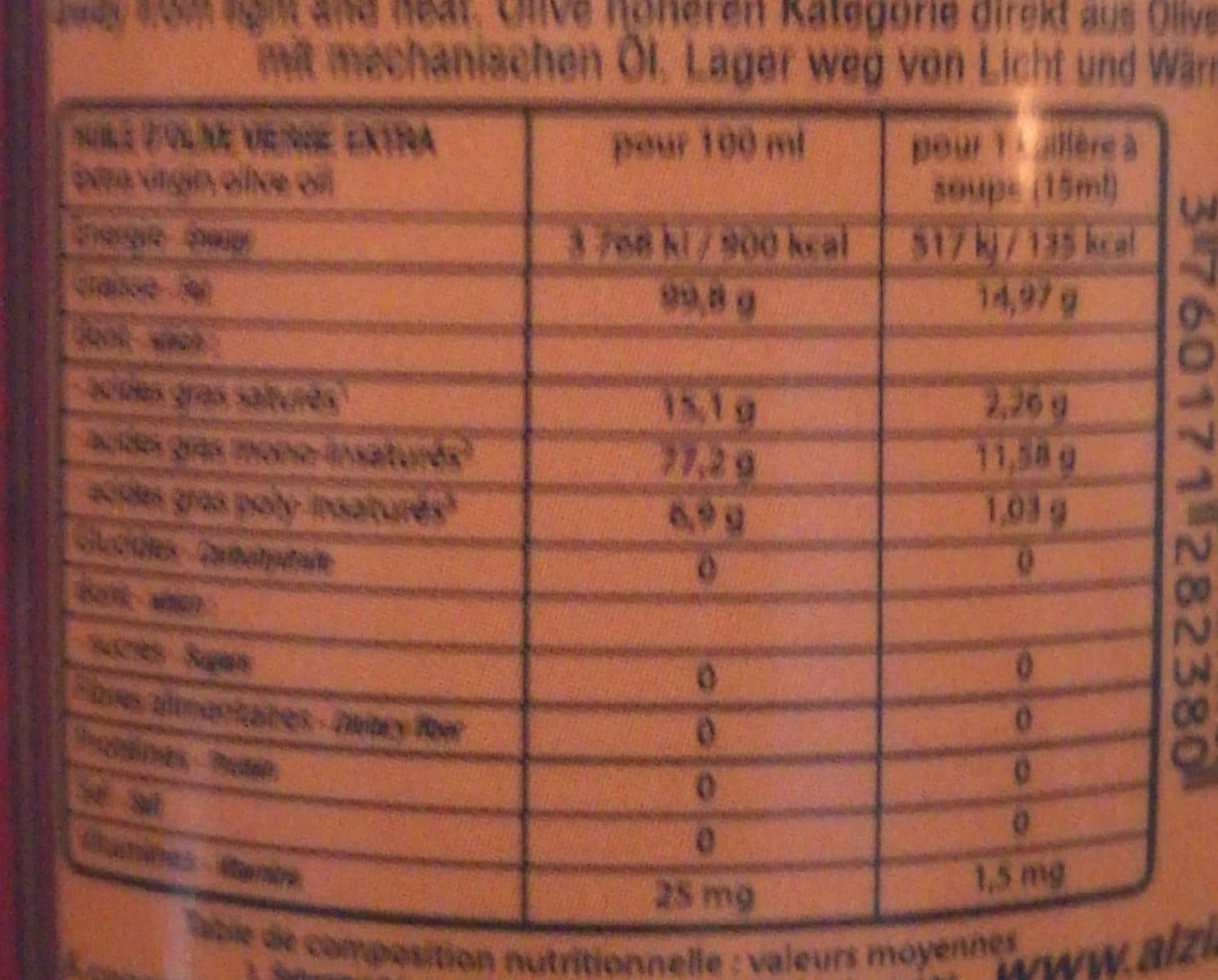 Open Food Facts Huile d'olive extra vierge packshot