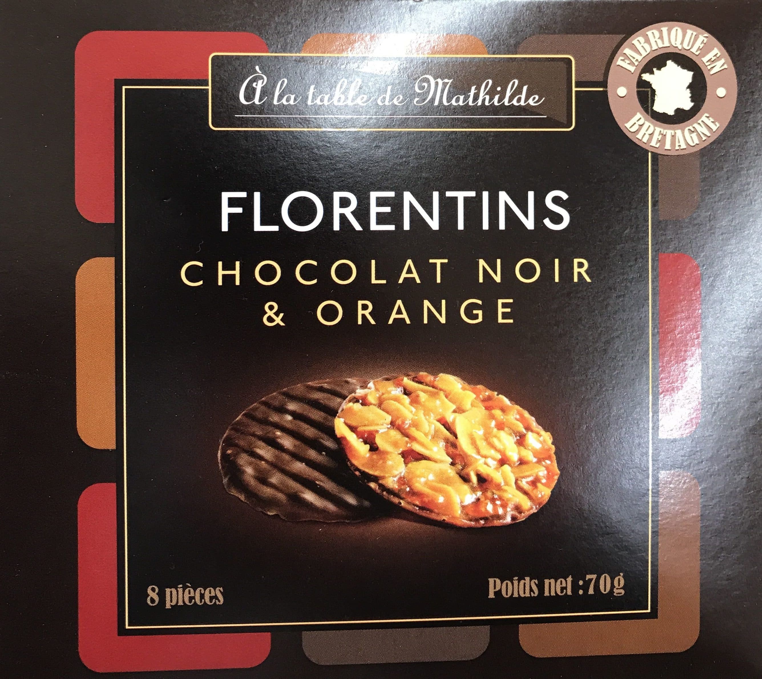 A la table de Mathilde Florentins Chocolat Noir & Orange packshot
