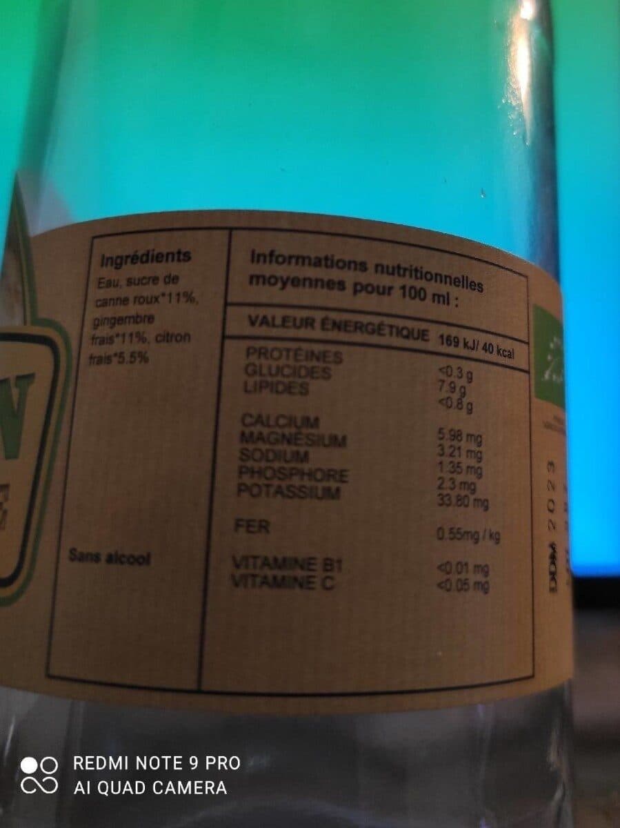 Thièfini Boisson Gingembre packshot