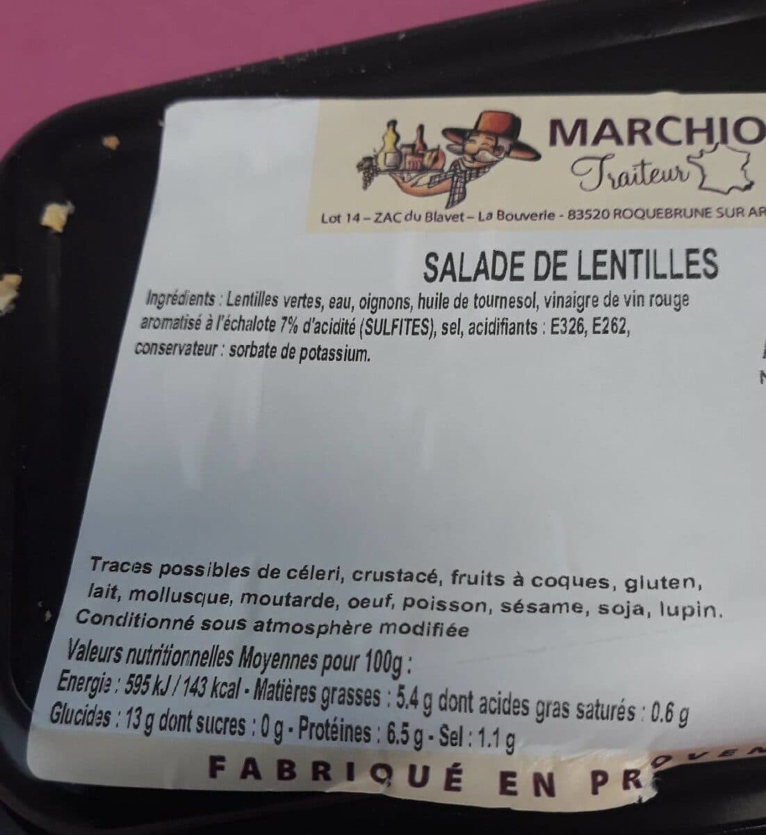 Open Food Facts Salade de lentille packshot