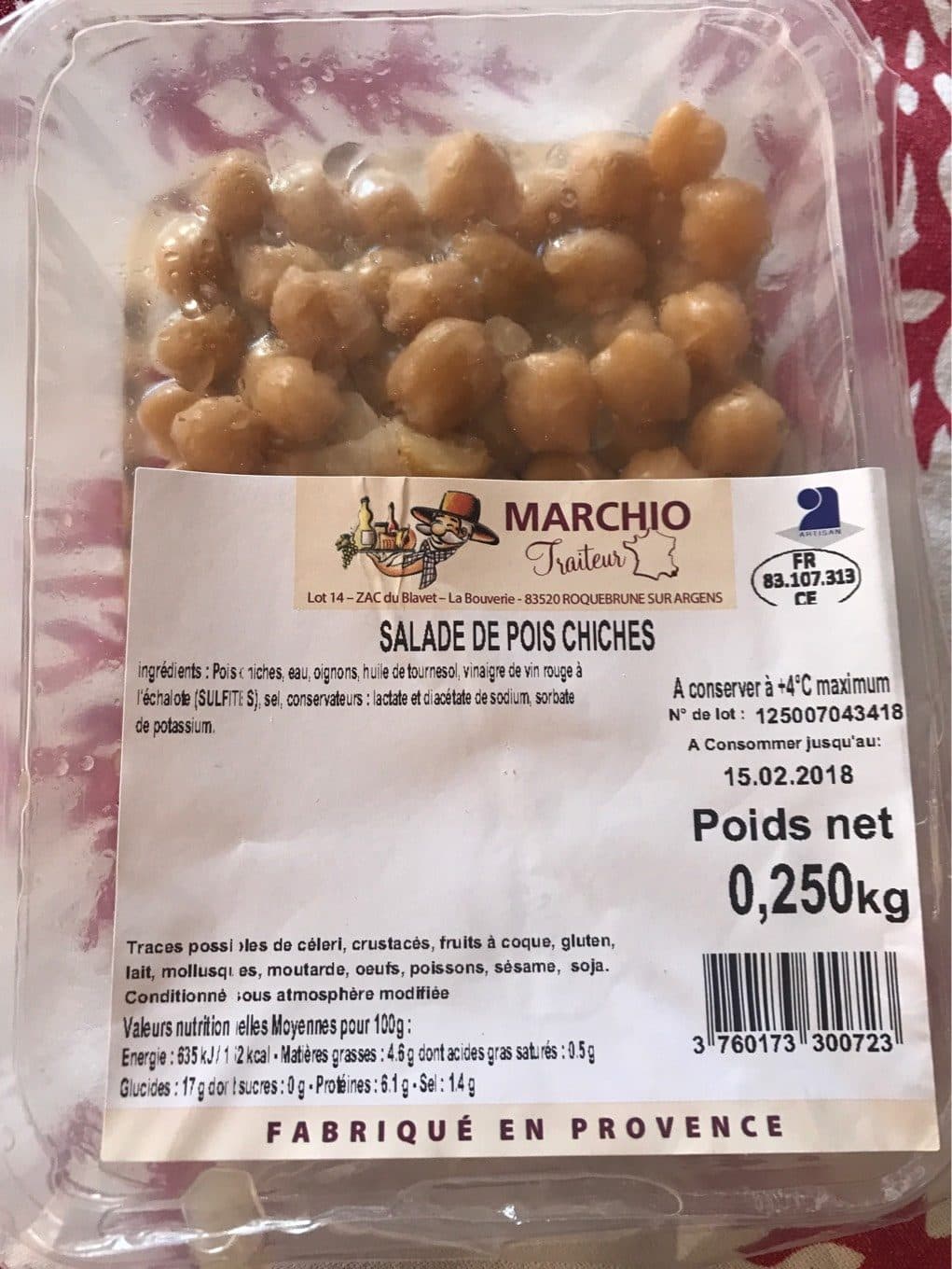 Marchio Traiteur Salade de pois chiche packshot