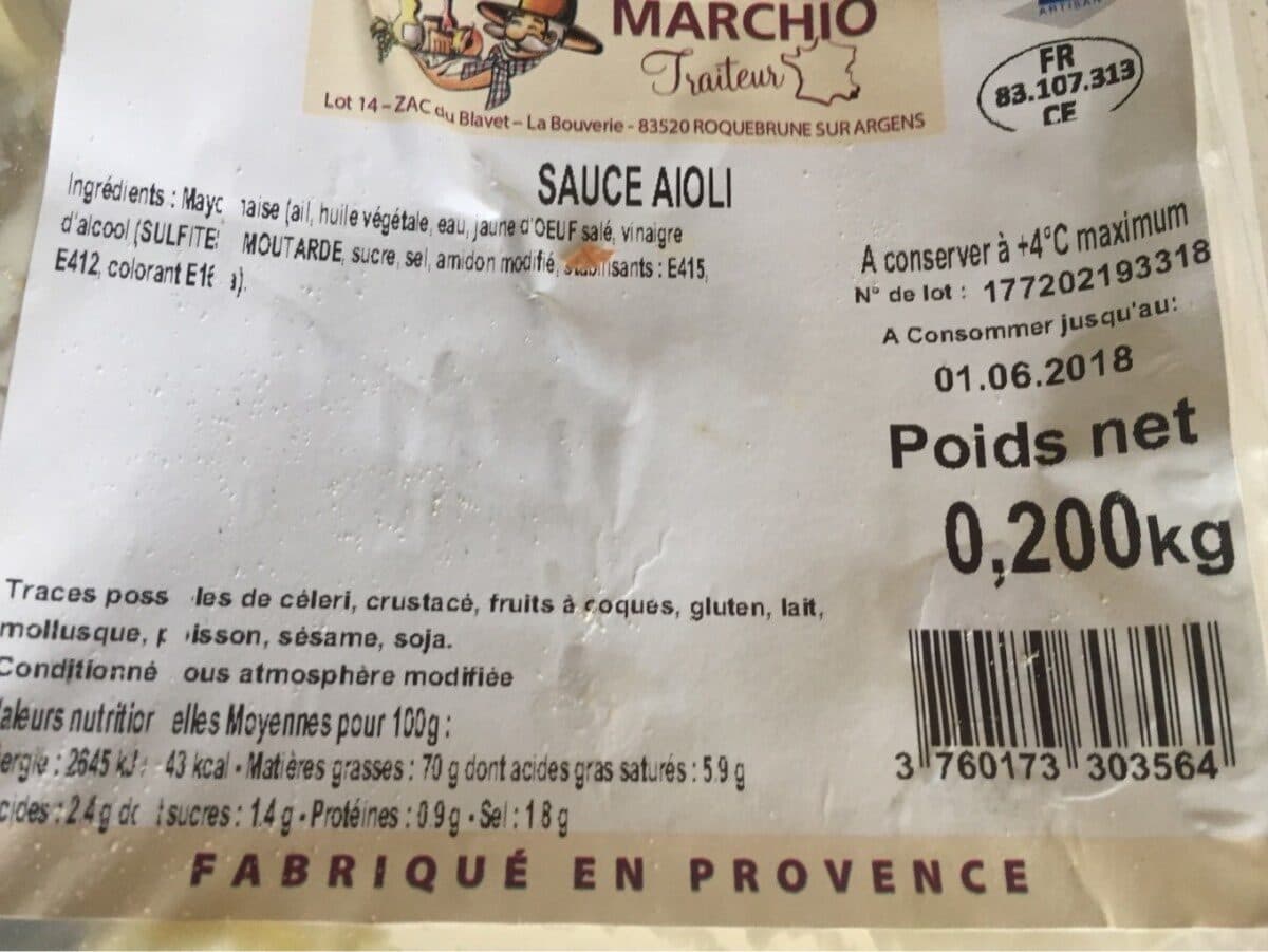 Open Food Facts Sauce aioli packshot
