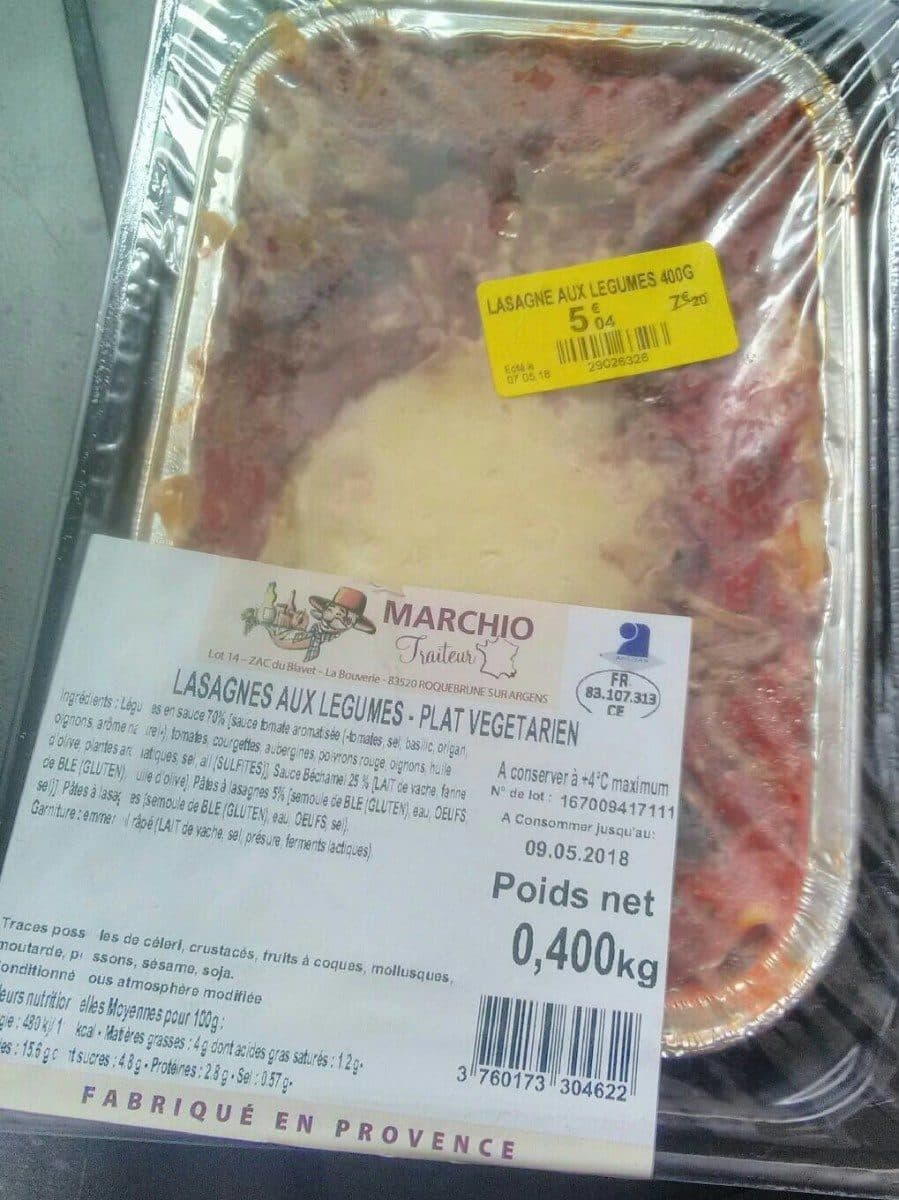 Open Food Facts Lasagnes aux légumes packshot