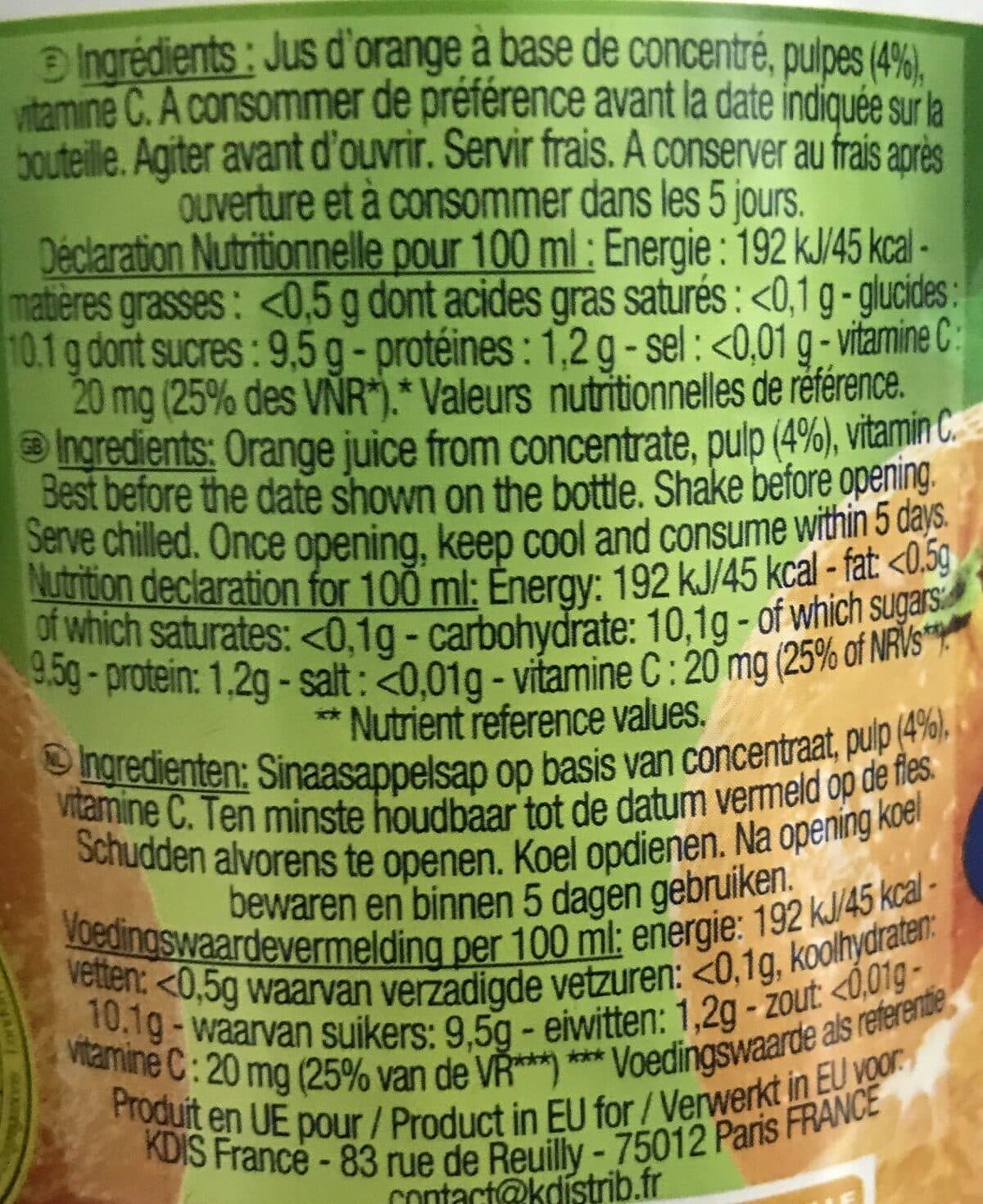 Open Food Facts Jus d'orange packshot