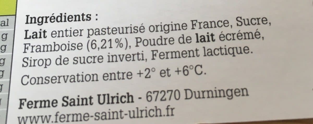 La Ferme Saint Ulrich Yaourts fermiers à la framboise packshot