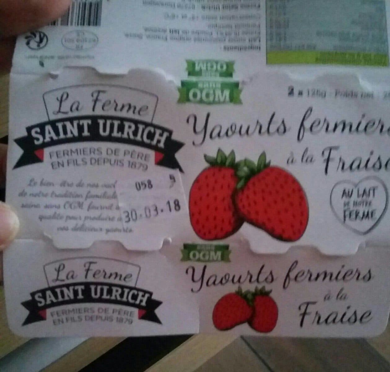 La Ferme Saint Ulrich Yaourts fermiers à la fraise packshot