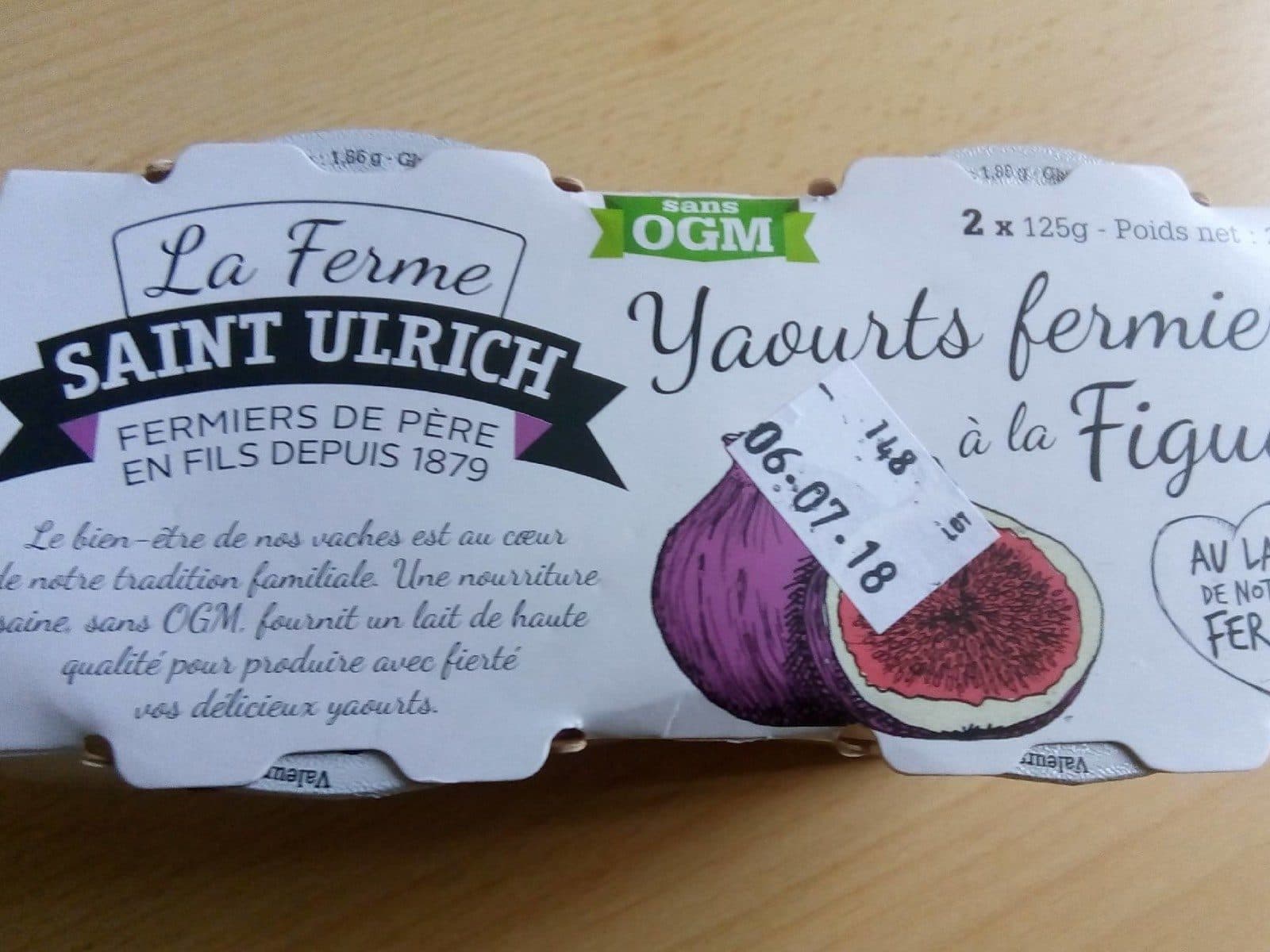 La Ferme Saint Ulrich Yaourts Fermiers à la Figue packshot