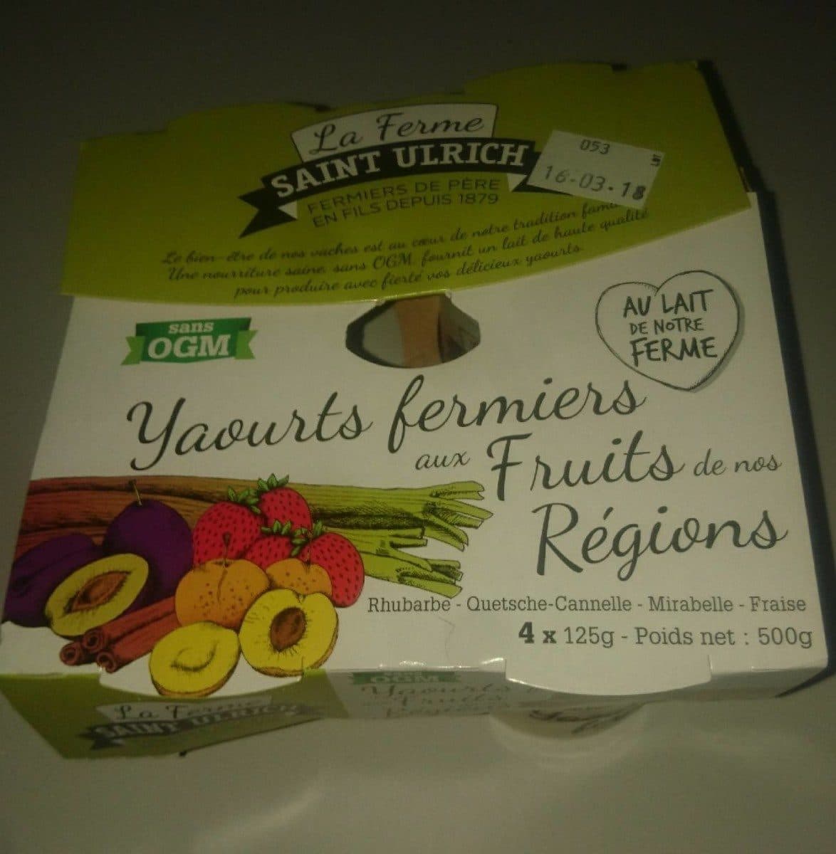 La Ferme Saint Ulrich Yaourts fermiers aux fruits de nos regions packshot