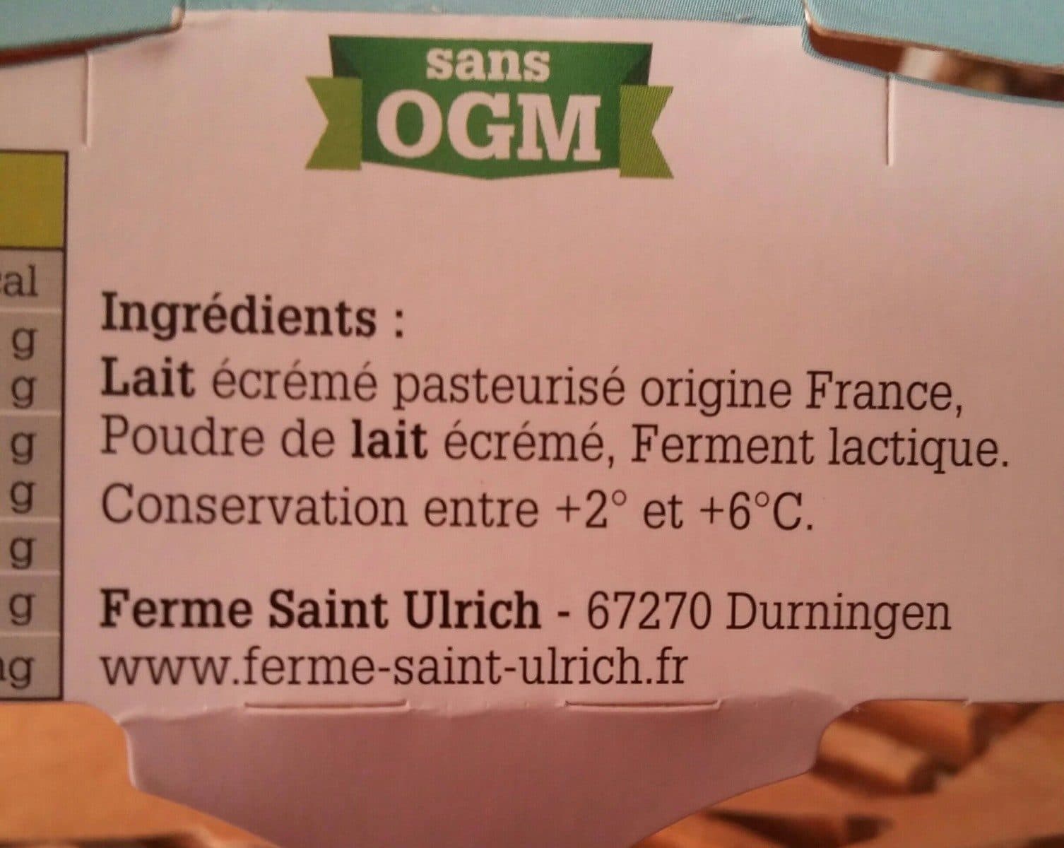 La Ferme Saint Ulrich Yaourts fermiers nature packshot