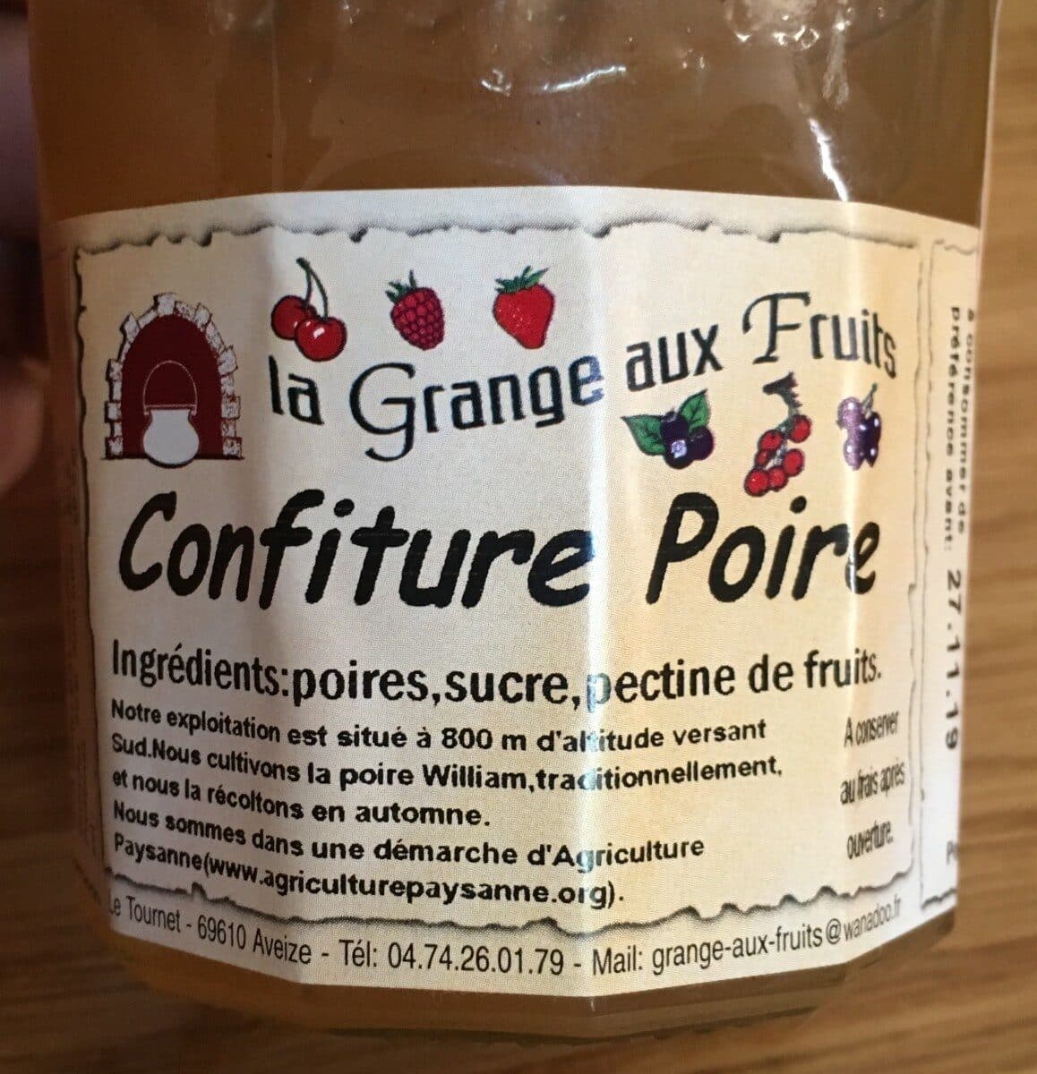 La Grange aux Fruits Confiture Poire packshot