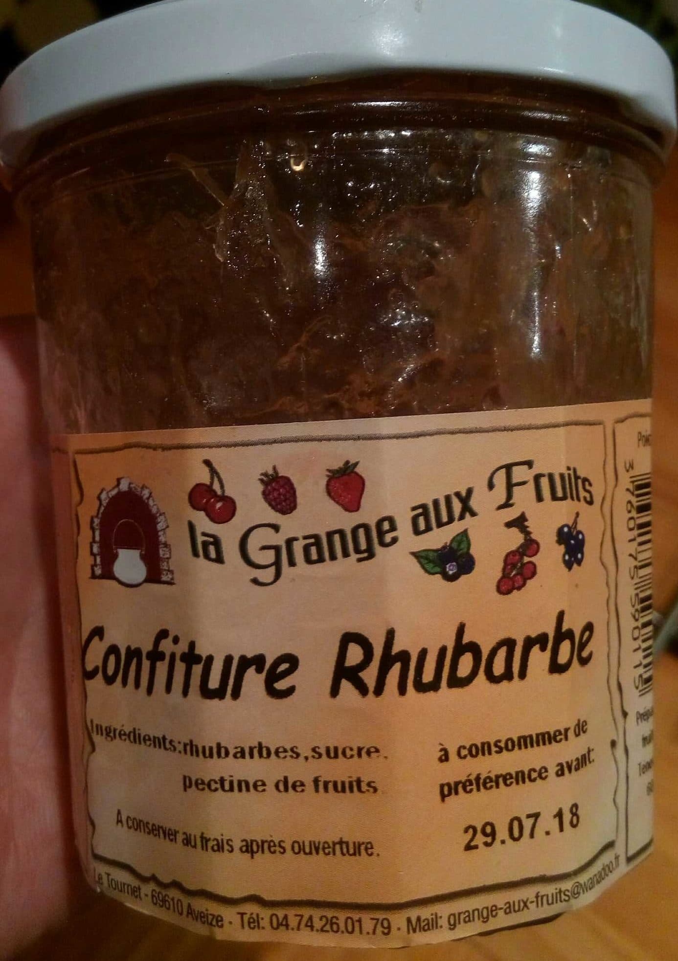 La Grange aux Fruits Confiture Rhubarbe packshot