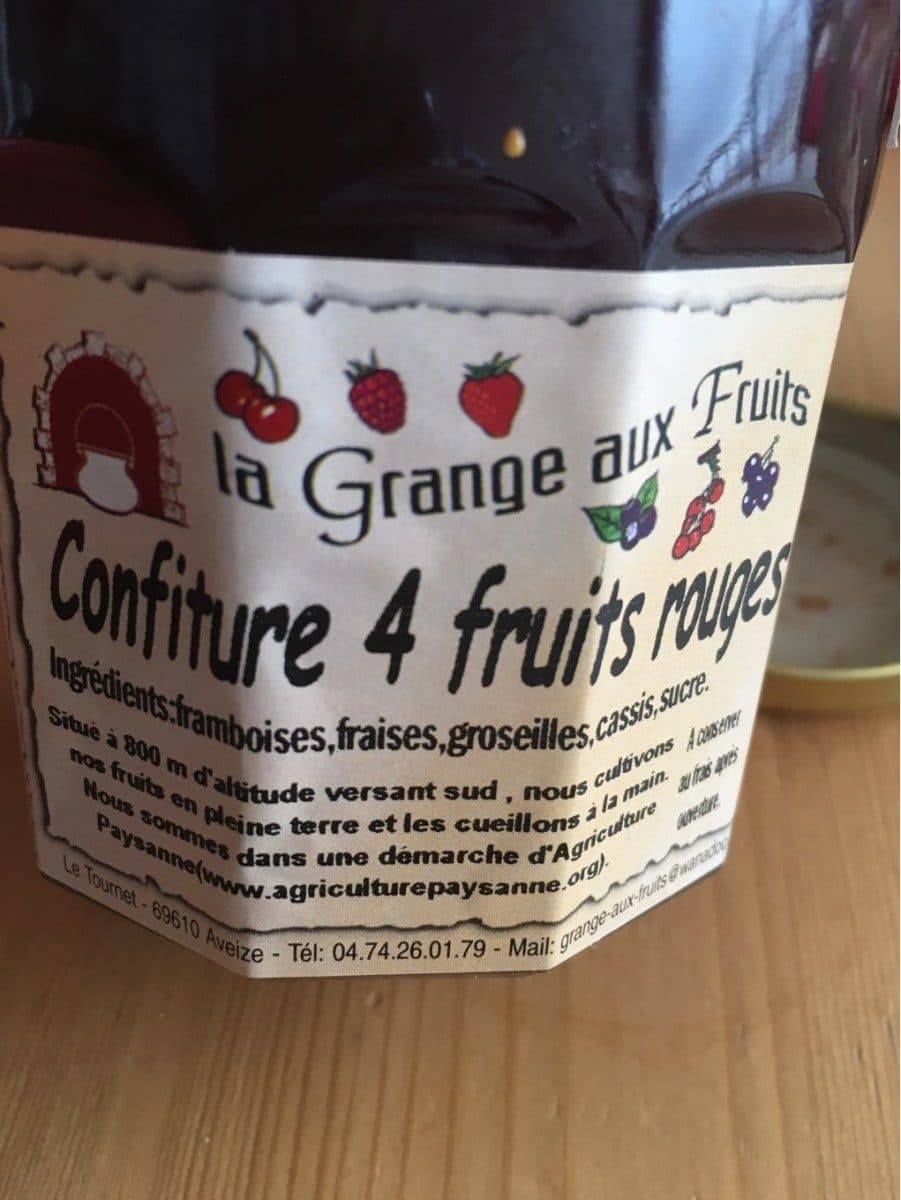 La Grange aux Fruits Confiture 4 fruits rouges packshot