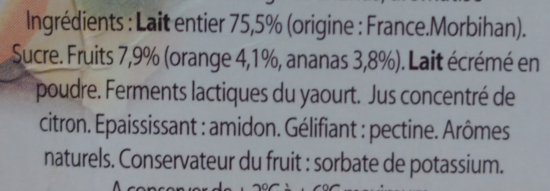 Ker Ronan Yaourt orange ananas packshot