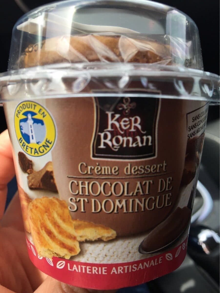 Ker Ronan Crème dessert chocolat de St Domingue et sa galette bretonne packshot