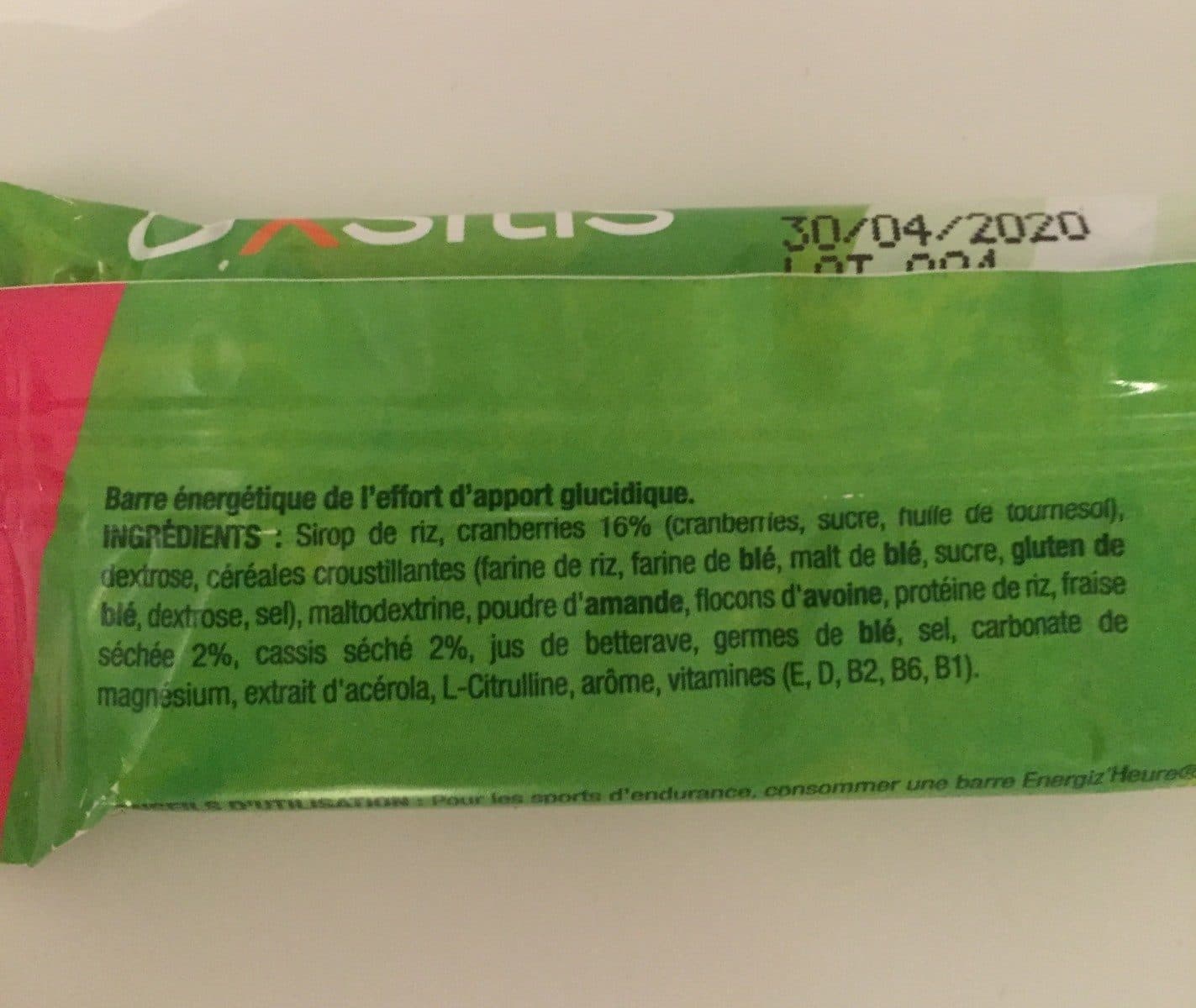 Open Food Facts Barre Energiz'Heure packshot