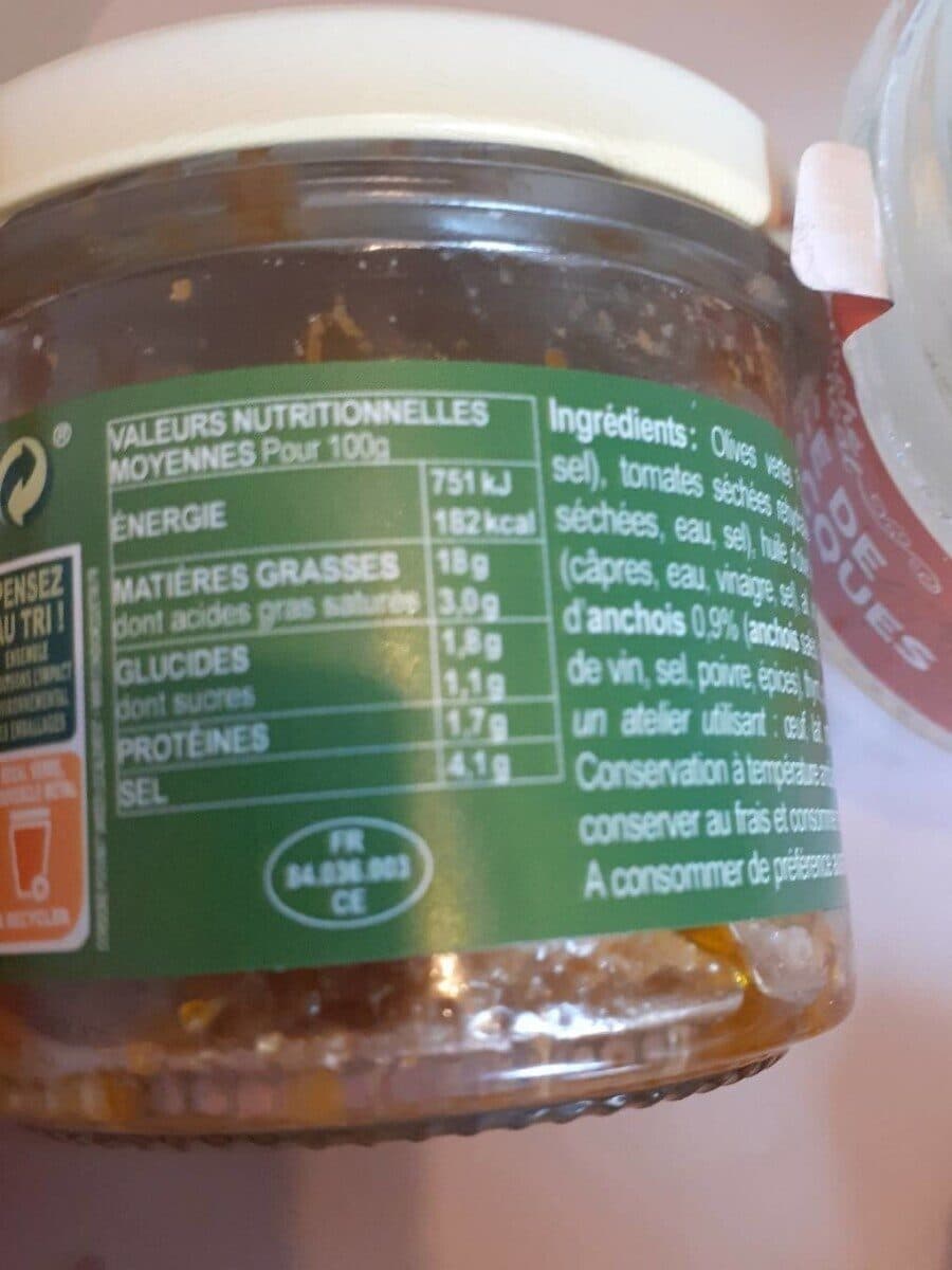 Méditéa Spécialité à base d'olives vertes et tomates séchées packshot