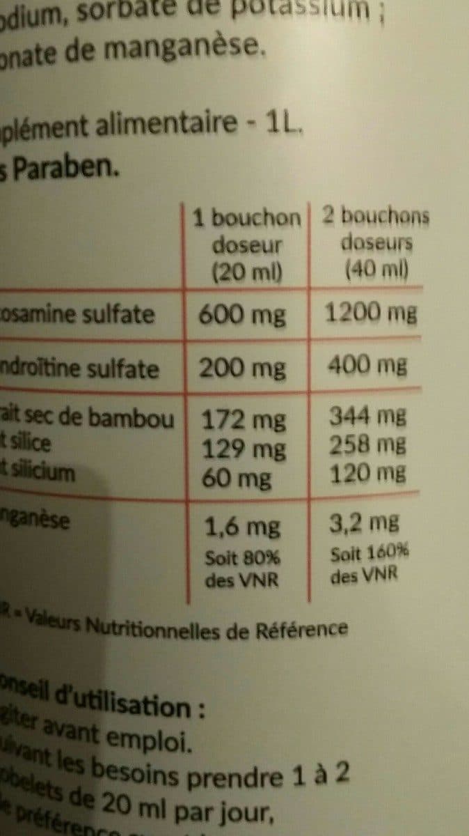 Open Food Facts Silicium Glucosamine Chondroïtine - 1 L - Aquasilice packshot