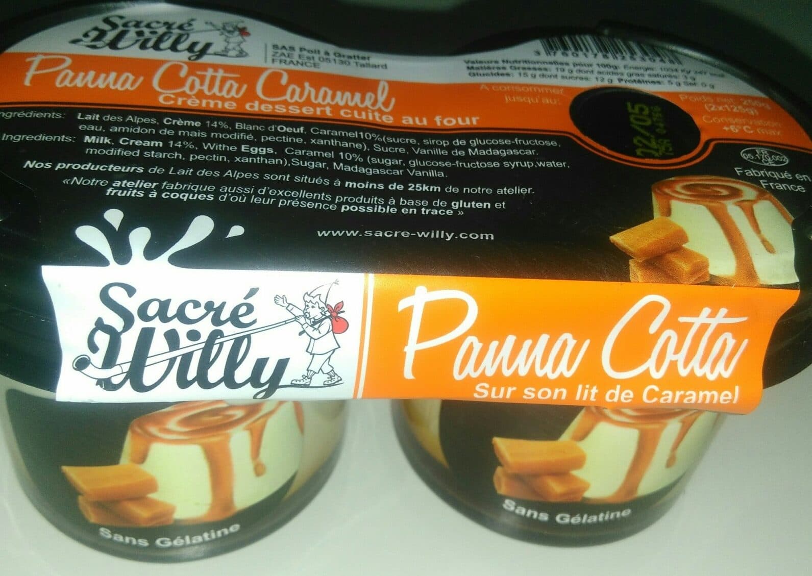 Sacré Willy Panna cotta caramel packshot