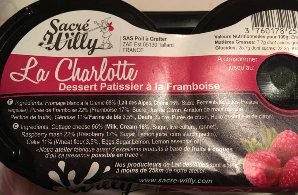 Open Food Facts La Charlotte packshot