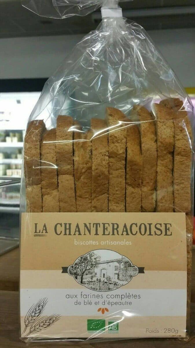 La Chanteracoise Biscottes artisanales aux farines complètes de blé et d'épeautre packshot