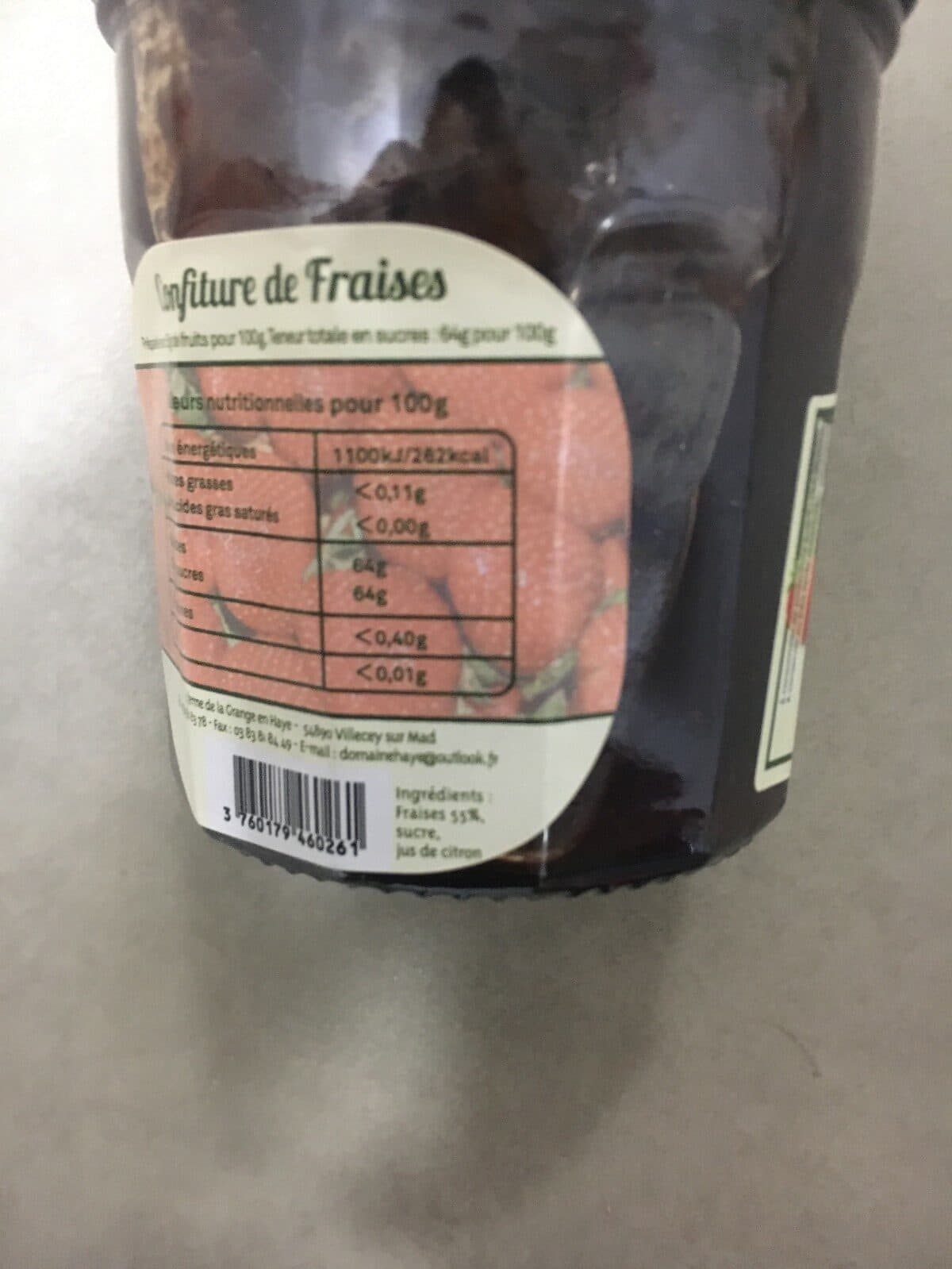 Domaine de la Grange en Haye Confiture de fraises packshot
