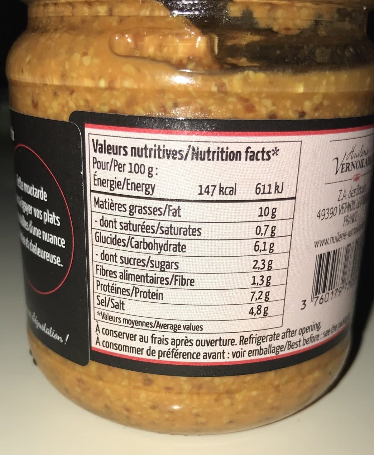 Huilerie vernoilaise Moutarde à l'ancienne au Piment d'Espelette packshot